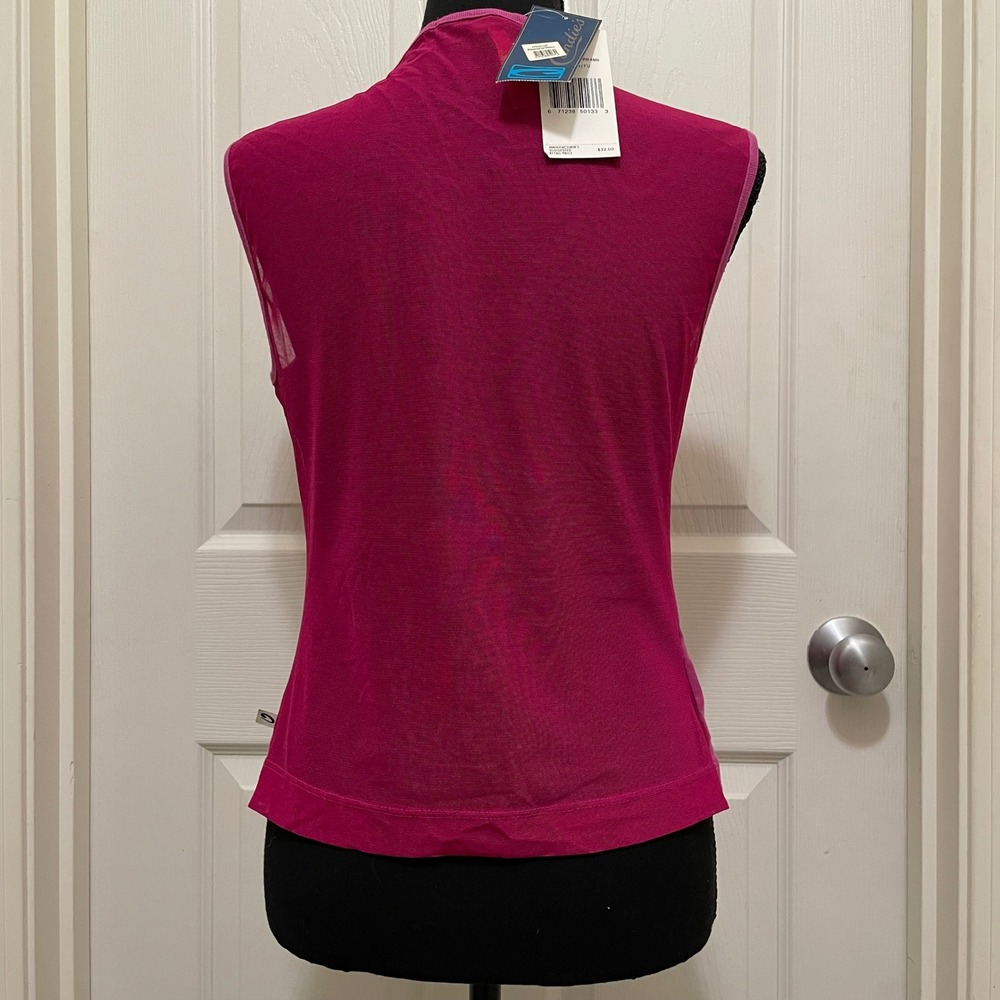 Vintage Candies Mesh Tank Top Pink Mesh Beaded Y2K Deadstock NWT USA Made Sheer - Picture 5 of 12